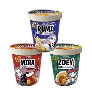 KPop Demon Hunters 100 Piece Jigsaw Puzzle Ramen Noodle All 3 Rumi Zoey Mira NIB